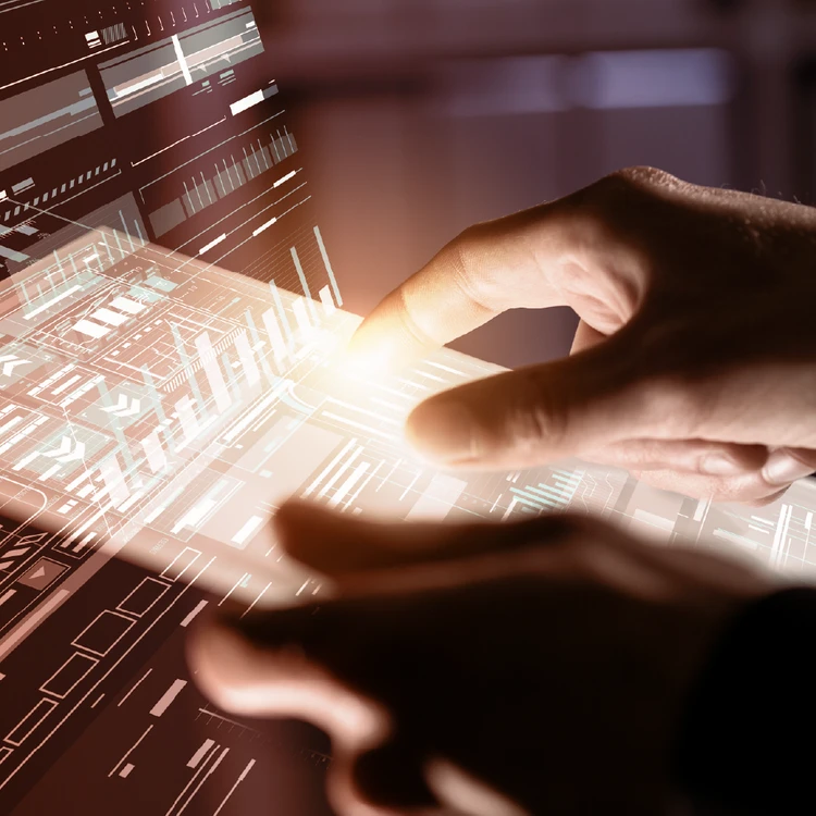 Advanced digital interface used for monitoring corporate ICT risk and compliance metrics.